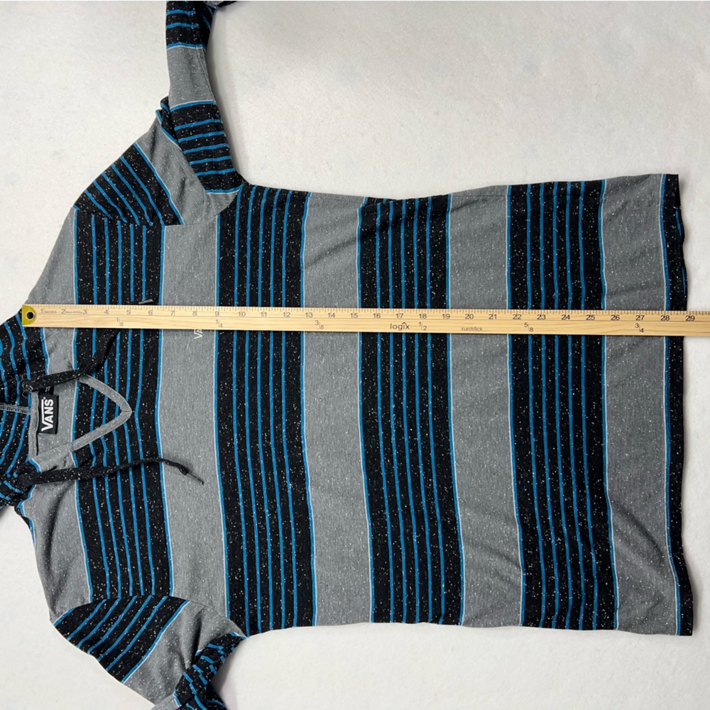 Vans Men's Gray and Blue Striped Hoodie - Picture 5 of 11